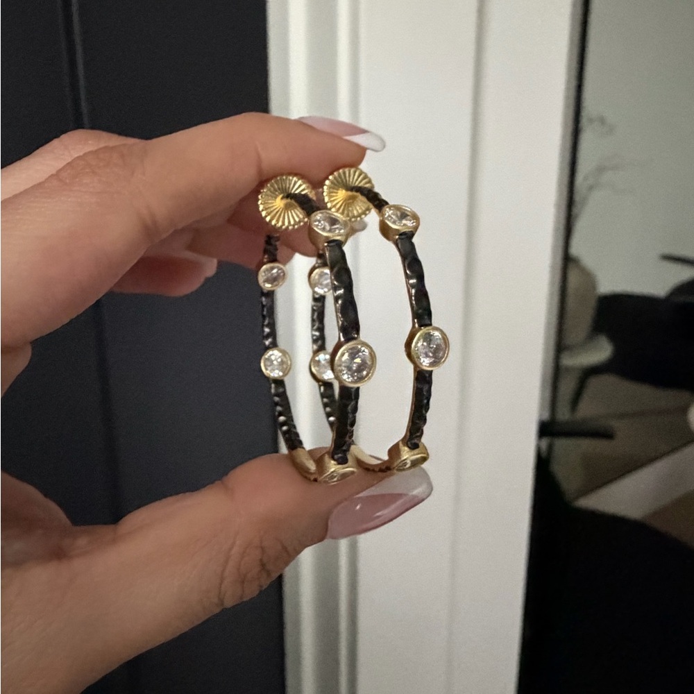 Freida Rothman STARRY NIGHT HOOP EARRINGS - Picture 3 of 3